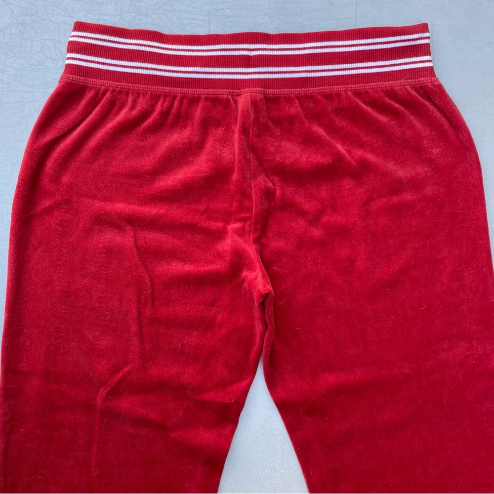 Everlast Red Velour White Velvet Joggers Lounge Track Sweatpants - Picture 6 of 7